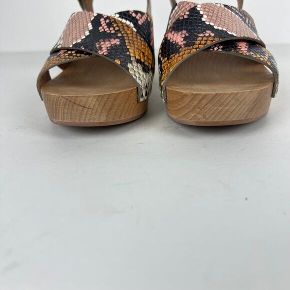 Madewell The Johanna Crisscross Sandal Snake Embossed Leather Sz 7.5 - Picture 7 of 11